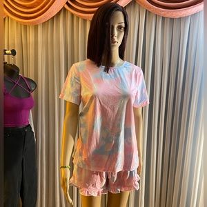 🆕 Finwanlo 2 Piece Pajama Set - Pink Tie Dye - Small